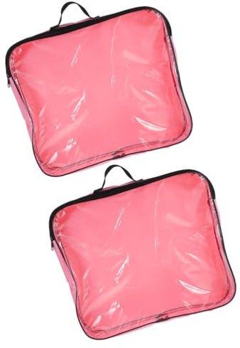 Sosoport Rollschuh-Tasche 2 Stück Schlittschuh-Tasche Mit Griff Atmungsaktives Oxford-Stoff Eislaufschuhe Aufbewahrungsbehälter Rollschuh-Zubehör Transparente Rosa