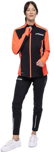 Airtracks Damen Winter Laufset Pro Line: Thermo Laufhose Lang + Thermo Laufshirt Langarm (Laufset, 2-TLG) - Wasserdicht - Winddicht - Atmungaktiv - Reflektoren