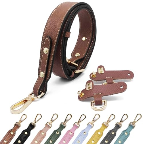 Pelle PU B Ledertaschenriemen Taschengurte für Kleine Taschen Leder Schulterriemen Tragegurte Tragegurt für Longchamp Goldener Hardware Bag Strap braun