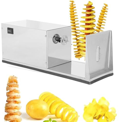 RayGenius Macchina Elettrica per Torri di Patate, 220v 40w Macchina Multifunzionale Elettrica per Torri di Patate Tagliatrice di Patate Twist Ricci Patatine Fritte Twist Hot Dog