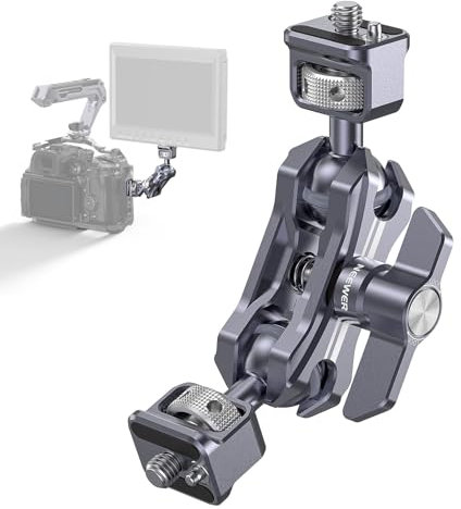 NEEWER Bras Magique Léger,Bras Friction Articulé avec Vis 1/4,Goupille Localisation Anti-Torsion Rétractable et Tête Sphérique à 360°pour Moniteur de Champ Caméra,Compatible avec SmallRig Cage,UA070