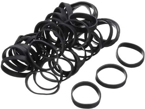 Sourcing Map 100 Pack Black Rubber Elastic Band 25mm x 5mm