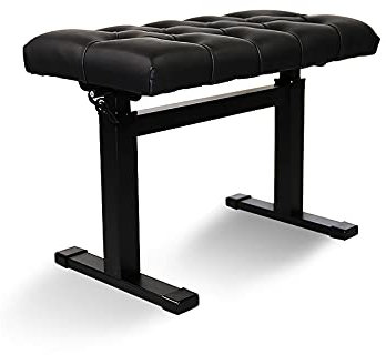 RWRAPS Moderne Klavierbank aus Leder, Solo-Klavierhocker, hydraulisch anhebbare Tastaturbank, Vanity-Hocker, 60 x 40 x 49–59 cm, geeignet für Lehrer und Kinder (schwarz)