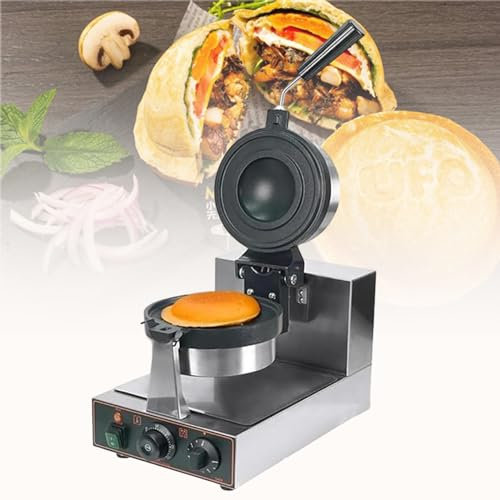 Máquina Eléctrica De Hamburguesas, Máquina Comercial Para Hacer Gofres Para Hamburguesas, Máquina Para Hacer Gofres Eléctrica De Acero Inoxidable De 1300 W, Control De Temperatura De 50-300 ℃,A