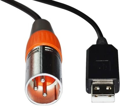 INDUSTRIAL FT232RL CHIP USB TO RS485 DMX512 3P FEMALE/MALE CONVERTER FREESTYLER STAGE CONTROLLER CABLE(1.8M,XLR MALE B)