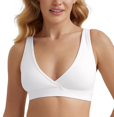 CRZ YOGA Maternity V Neck Nursing Bras | Butterluxe, Doubled Lined, Light Support, Non Padded, Yoga, Extremely Soft, U Back, Wide Straps, Pregnancy and Postpartum