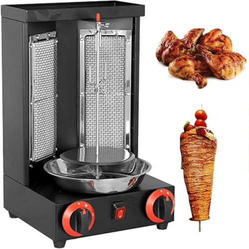 Máquina para Kebab y shawarma, Parrilla eléctrica para Kebab, asador Vertical, asador de Carne con quemadores, Ajuste de Temperatura de 50 a 350 ℃ para cocinas comerciales y domésticas (tamaño: M, c