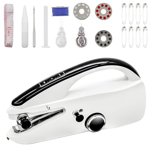 Handheld -Nähmaschine, Mini -Nähmaschinen -Kit, zwei Liebe, einfach zu bedienende und schnelle Nähte für Kleidung, Stoffe, eHandheld -Nähmaschinen für Anfänger schnurlosen