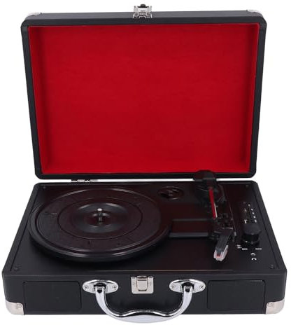 Tourne-Disque, Valise BT 3 Vitesses, Tourne-Disque Portable avec Haut-parleurs, Platine Vinyle Rétro, Support USB 33, 45, 78 TR/Min