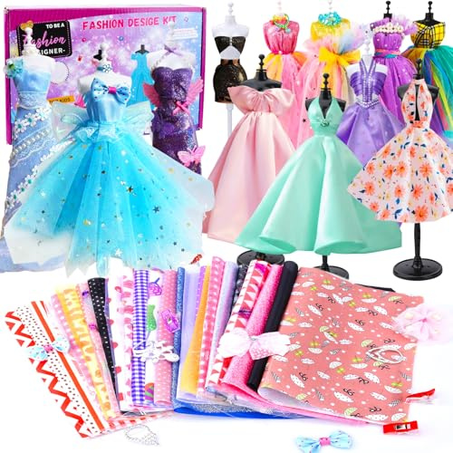 KIMIGO Kit di Design di Moda per Ragazze, Arte e Artigianato Creativi, Lavoretti Creativi per Ragazze 6-12+ Anni