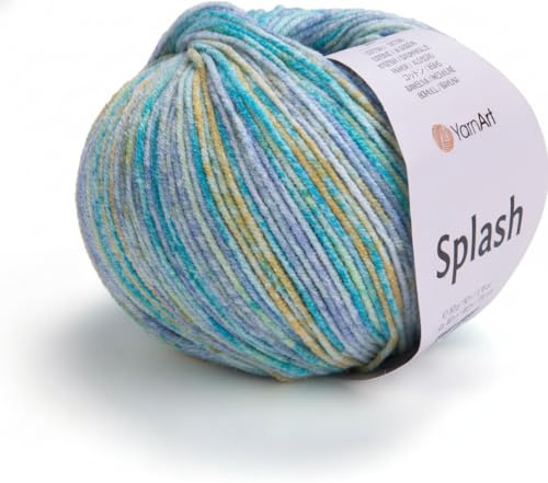 YarnArt Jeans Splash – Brokigt sportgarn 55% bomull 45% akryl 1 hud/boll 50 g 174 yds bomullsgarn stickat garn mjukt garn amigurumi bomullsgarn (960)