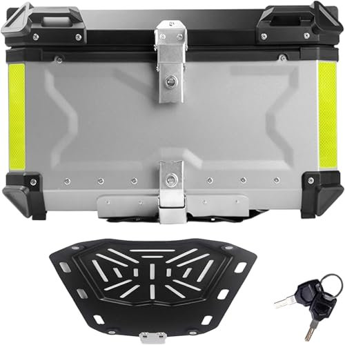 Topcases Motorrad Aluminium 36l 45l 55l 65l 80l 100l Motorrad Topcases Motorrad Heckbox Modulares Gepäck Mit Diamant-Lederfutter Motorrad-heckkasten Top-Cases(80 L)