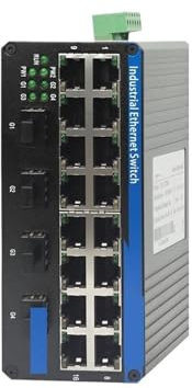 Switch industriale su guida DIN Gigabit Ethernet Switch in fibra ottica non gestito industriale da 1000 M Switch in fibra ottica 4SFP + 16RJ45 Convertitore in fibra ottica Switch in fibra ottica a 16