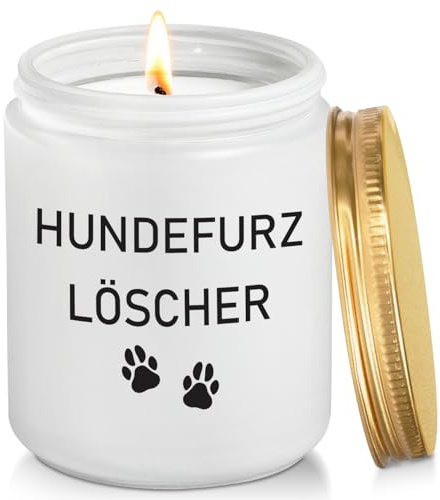LUXHOMY Geschenk Hundehalter, Geschenke für Sie, Geschenke für Frauen mit Hund, Hundefurz Löscher Kerze, Geschenke für Hundebesitzer, Hundefurz Löscher - Weiß