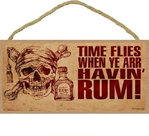 Plaque de porte Le temps passe vite quand on boit du rhum dans un bar pirate, une caverne d'homme Decoration maison