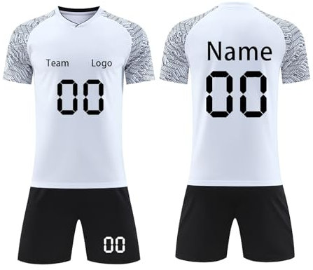 Customisable Jersey mit eigenem Namen und Nummer Logo Kinder Fußball Trikots mit T-Shirt und Shorts Fussball Set Outdoor Fußball Trainingsanzug für Jungen und Männer