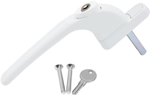 uPVC Universal Window Handle Inline Locking Espag Double Glazing White 15mm