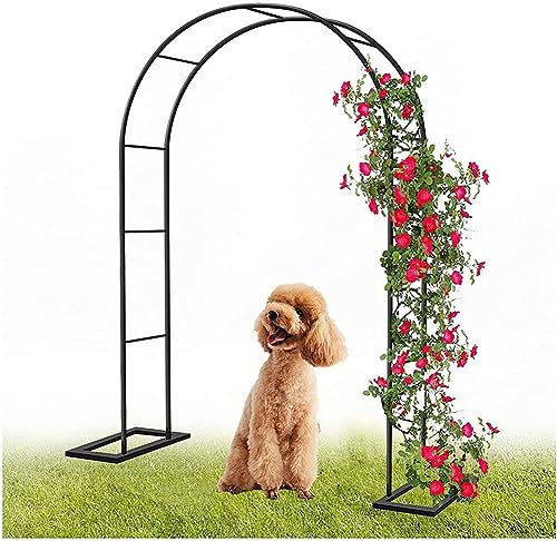 Arche de jardin en métal noir - 1,8 m de large - Résistante aux intempéries - Arche de mariage - Cadre d'arche de mariage pour entrée de jardin - Support de décoration