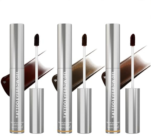 3 Stück Peel Off Augenbrauenstift, Tattoo Brauenstift, Augenbrauen Kit Augenbrauenfarbe für einen natürlichen Look und ein langanhaltendes Ergebnis, Brown