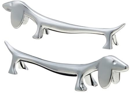 Essstäbchenhalter Aus Edelstahl In Hundeform | 2 Stück Besteckhalter Ständer Essstäbchenkissen Für Tisch, Essstäbchen Ablage In Süßes Dackel-Design, Messerbänkchen Gabel Stand Für Besteck, Messer