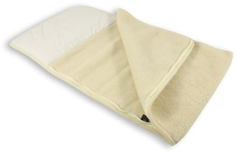 Perfect Wool - Wickeldecke, Wickeltuch für Neugeborene und Säugling - Wickeldecke aus Merinowolle 50×90cm - Kinderdecke für Baby Junge und Mädchen - Warm, mit Reißverschluss und Baumwollfutter - Beige