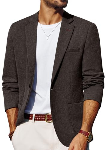 PJ PAUL JONES Mens Blazers Smart Casual Linen Jacket Business Blazer | 1 button, X-type, double split back, casual or business