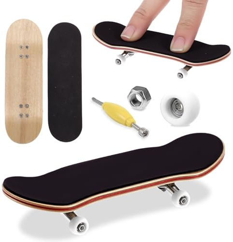CIATBYYJ Mini Finger Skateboard,Kreatives Fingerboard,Professionelle Fingerskateboard,Ahornholz Finger Spielzeug,für Skateboarding-Enthusiasten, Geburtstagsgeschenke,Mini-Spiele Spielzeug(Weiß)