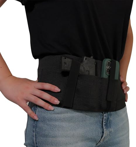 Docksnet Fondina Pistola Nascosta Elastica Universale - Cintura Tattica Antiscippo Multiuso anche per Telefono, Portafoglio e Chiavi