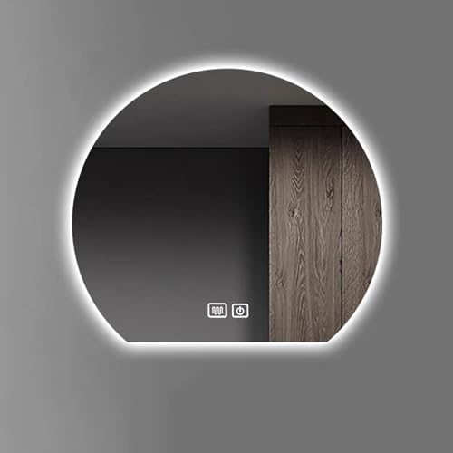 HJYCLFAZU Specchio da Bagno a Mezzaluna a LED, Specchio da Trucco Intelligente dimmerabile, Specchio da Parete retroilluminato antiappannamento, HD Clarity, Luce Bianca/Calda/Neutra