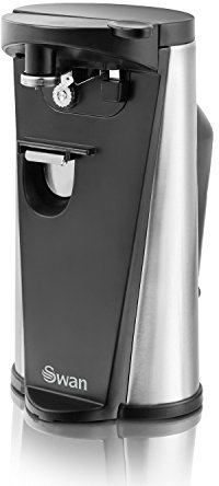 Swan Boîte 3 en 1 avec aiguiseur de couteaux et décapsuleur en acier inoxydable 60 W Noir