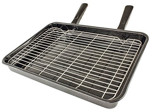 Spares2go Large Vitreous Enamel Grill Pan for Baumatic Oven/Cooker (420mm x 300mm)