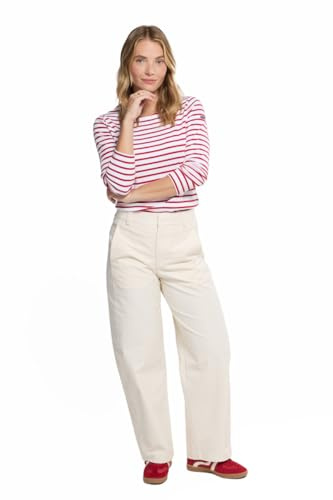 Armor Lux Damen Marinière Lesconil T-Shirt, Weiß (Blanc/Braise 320), 44 (Herstellergröße: 4)