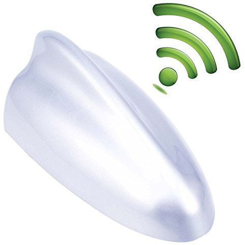 Possbay Haifischflossen-Antenne Auto Antenne AM FM Radio Signal Antenne Klebeband Basis Super Funktional Silber