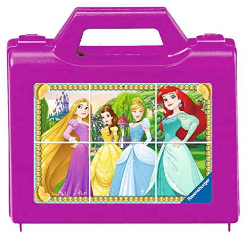 Ravensburger Kinderpuzzle - 07428 Funkelnde Prinzessinnen - Würfelpuzzle mit 6 Teilen, Puzzle für Kinder ab 3 Jahren