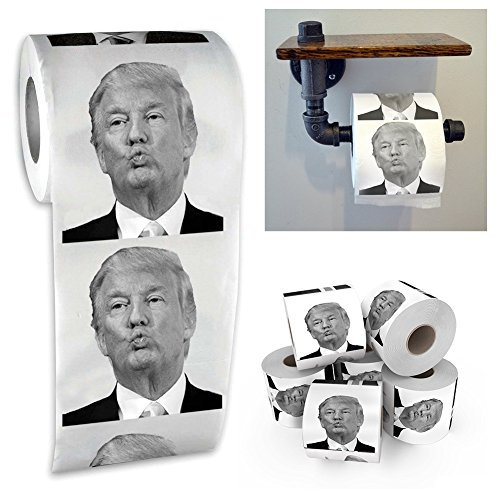 Welecom Donald Trump Make America Great Again, Toilettenpapier for lustiges Geschenk, Scherzspiel – 80 Blatt, 2 Schichten, weich bedruckt
