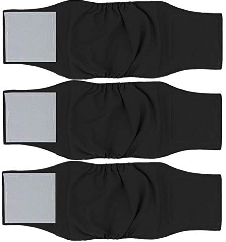 Amaliy Waschbare Hundewindeln (3-er Packung) - Bequeme Wiederverwendbare Hundewindeln für Rüden, Welpen und Katzen (XL(Taille: 55-70cm))