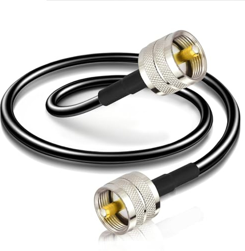 BINGFU PL259 Kabel 1 m UHF PL259 Stecker auf Stecker Verlängerungskabel | RG-58 Verlustarmes Koaxialkabel für CB-Funk, Amateurfunk, SWR-Meter, Antennenanalysator und Dummy Load