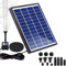 Upgrade 5.5W Solar Fountain Pump, FeelGlad Solar Water Pump with 6 Nozzles, Garden Fountain Solar Pond Pumps for Fish Ponds BirdBath, Garden Decoration, Water Cycling, No Electricity Required