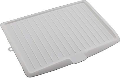 Youyijia Dish Drain Board 44.7 * 30.9 * 2.8cm Drip Sloping Draining Tray for Pots Pans Glass Bowls Fruit Vgetable Drain Cooking Holder Tools (White)