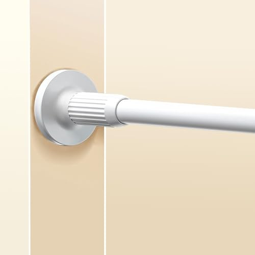 GOLDION Gardinenstange Multifunktionale Teleskopstange ohne Bohren 115-465cm Matt Weiß Ausziehbare Klemmbar Vorhangstange - Extra Lange Teleskopstange - für Trennwand, Vorhang und Balkon