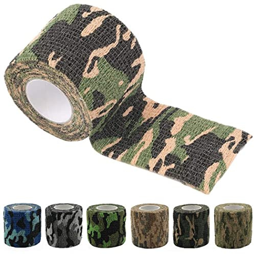 ZESLIV 5 Rouleaux Bandage Autoadhésif Elastique Camouflage Bande Cohesive 5cm x 4,5m Bande de Contention Elastique pour Poignet Bandage Medical pour Premiers Secours Sports
