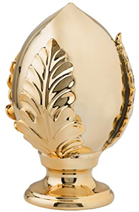 Baroni Home Pumo Pugliese Colorato, Pumo Decorativo in Porcellana Dipinta a Mano, L, Oro