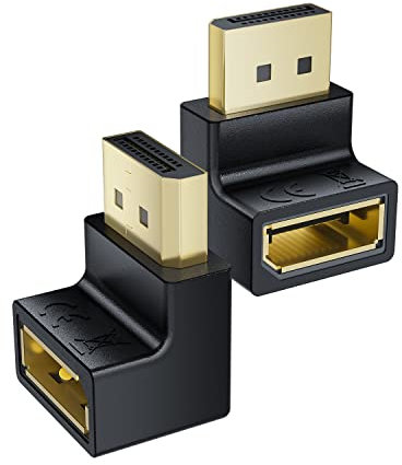BolAAzuL Displayport 1.4 Adapter 90 Degree 2-Pack, UP&Down, Right Angle Display Port Corner/Extender Adapter Connector 8K/60Hz 4K/144Hz DP Male to Female Converter