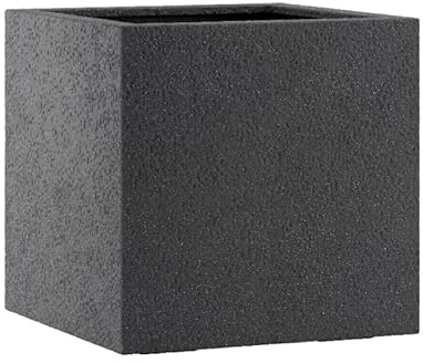 Casa Mina Esteras Pflanzkübel groß außen - Blumenkübel viereckig 47x47x47cm - Premium Pflanzgefäß für Draußen - Blumentopf groß Frostsicher - Blumenkasten für den Garten Basalt Black - Lisburn
