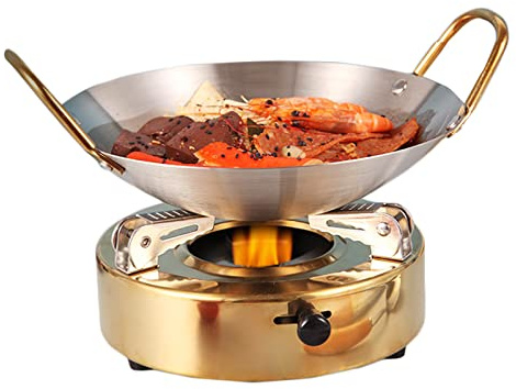 Spirituskocher Für Innenraum Tragbarer Campingkocher Mini Camping Alkoholkocher, Edelstahl Spirituskocher Spiritusbrenner Für Indoor Und Camping, Alcohol Stove,Gold