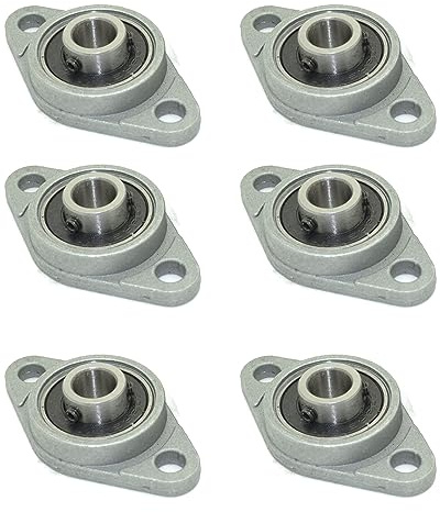 Voarge 6 Stück KFL08 Stehlager 8mm Rhombische Flanschlager Selbstausrichtend Horizontale Zinklegierung,Stehlager Rhombische Flanschlager Horizontale Zinklegierung Kugellager Lagerblock für 3D Drucker