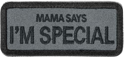 OneTigris Patches Klett, Stickerei Klett Patch, Taktisches Patch mit Klettverschluss – Mama Says I'm Special - (8,9cm x 4cm / 3,5 x 1,6) Für Militär, Rucksack & Kleidung