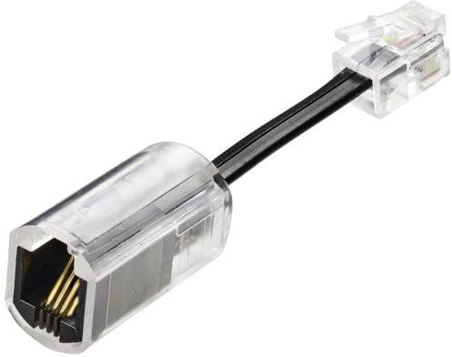 Renkforce Kabel-Entzwirler Adapter [1x RJ10-Stecker 4p4c - 1x RJ10-Buchse 4p4c] 3.00 cm Schwarz (transparent)