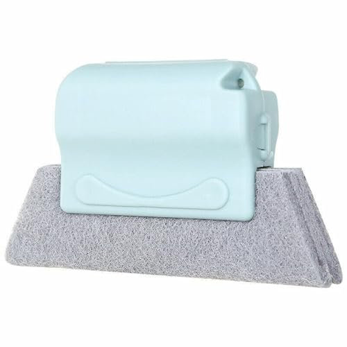 MAXPERKX Door Window Groove Cleaning Brush With 6x Scouring Pads Magic Track Washing Dust Cleaner Corners Tools 2-in-1 Sponge Doors Windows Gaps Cover Sliding Tools (Green)