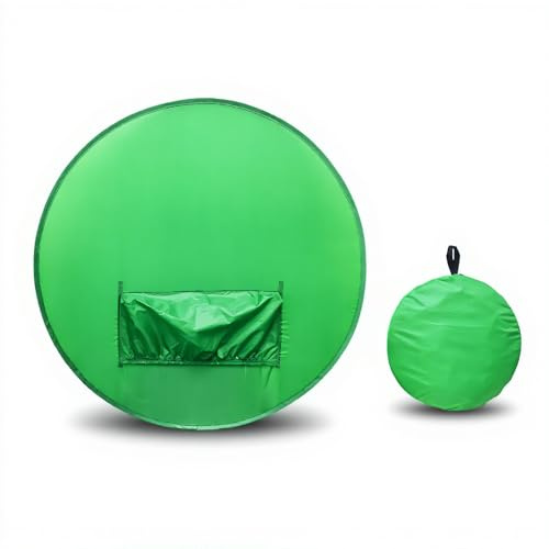 Fondo de Pantalla Verde Redondo, Fondo de Silla de Pantalla Verde Portátil de 55,9x55,96 Pulgadas, con Bolsa de Almacenamiento, para Fotografía, Videoconferencia, Videoconferencia